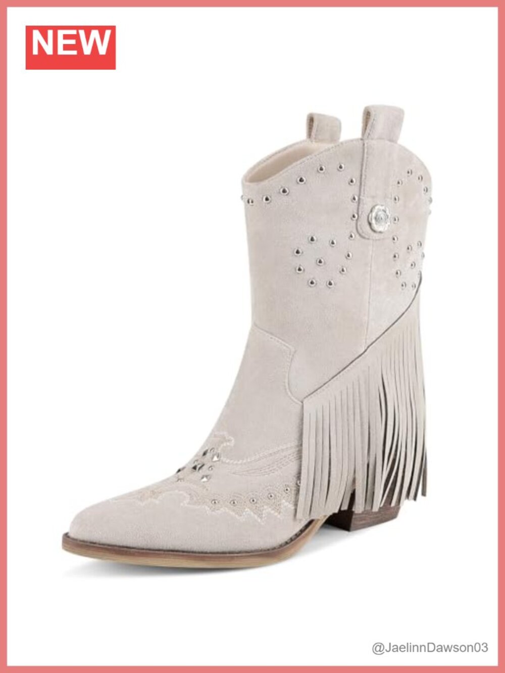 Women's Western Cowgirl Boots Fringe Tassel Suede Mid-Calf Chunky Heel